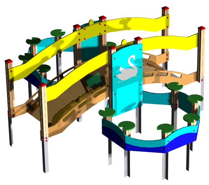 3D модель Песочница "Мостик"