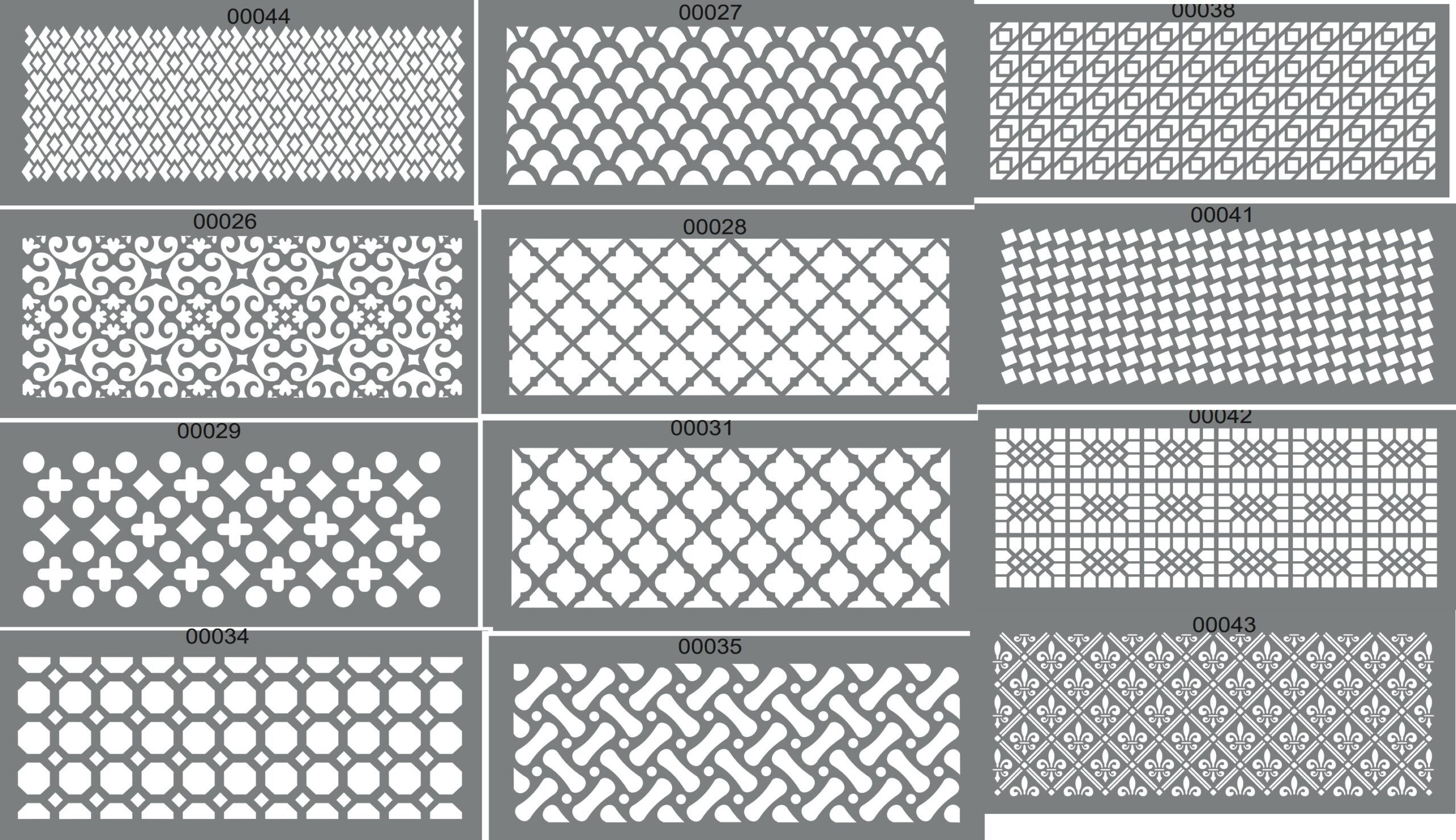 Чертеж Набор узоров для вентиляционных решеток