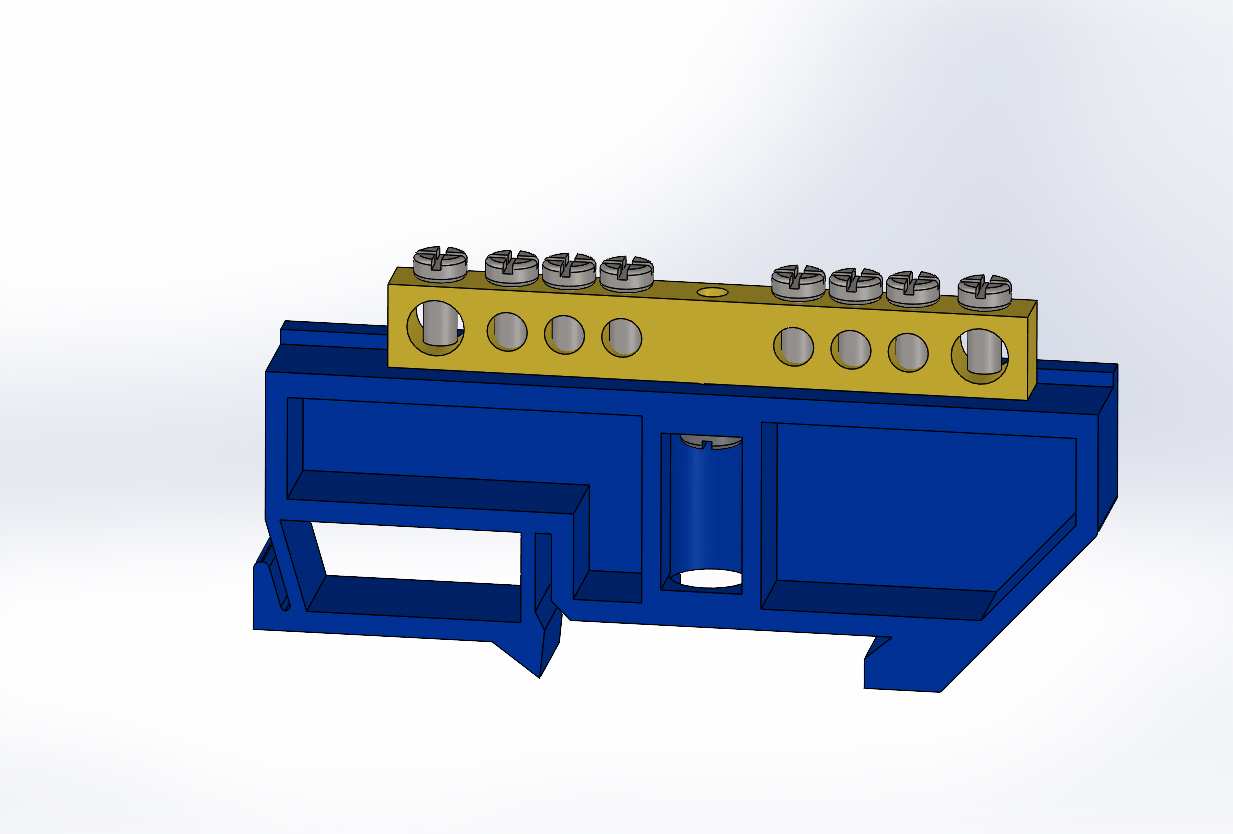3D модель Шина заземления на дин рейку IEK ШНИ-6х9-Д-С