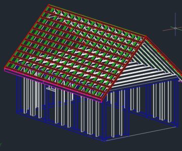 3D модель Гараж каркасный 6х9