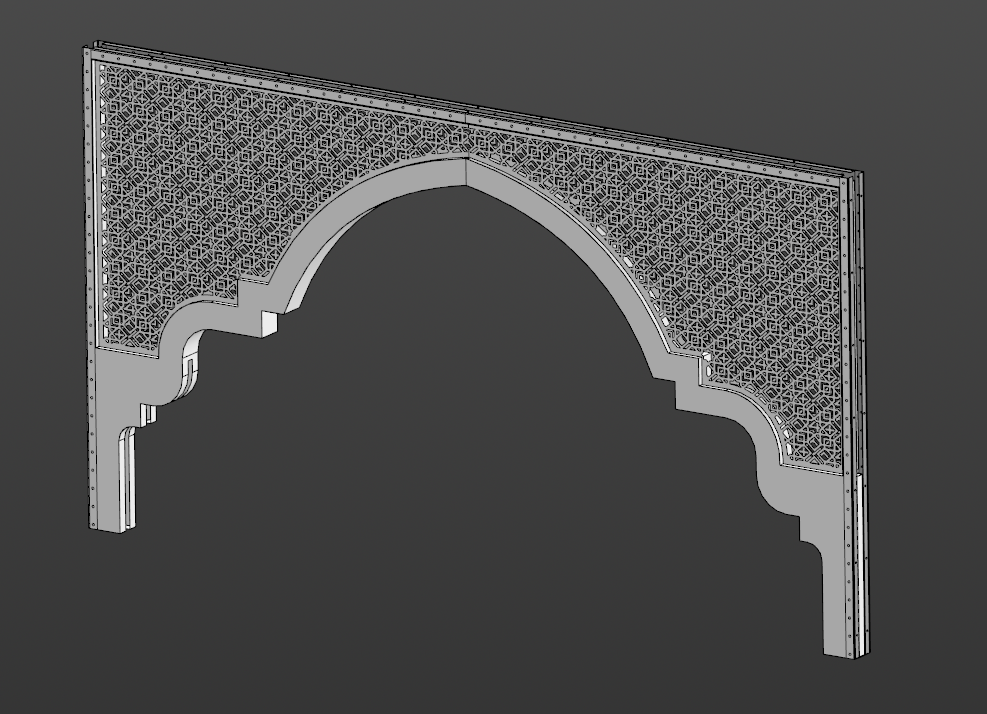 3D модель Декоративная арка из листового металла ( для использования в холлах гостиницы)
