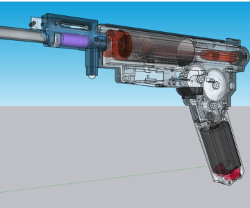 3D модель GEARBOX v.3 в связке с HOPUP и внутренним стволиком 6мм