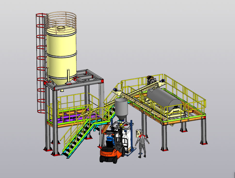 3D модель Участок загрузки сухой смеси
