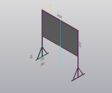 3D модель Стенд информационный 2250х700х2000 мм