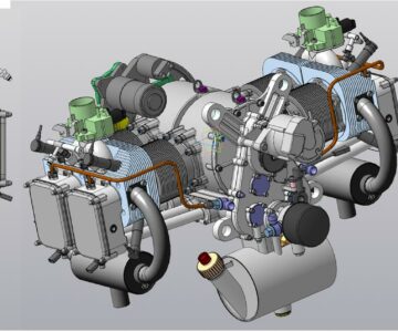 3D модель Оппозитный 4-х цилиндровый авиационный двигатель 4Ч10,8х10