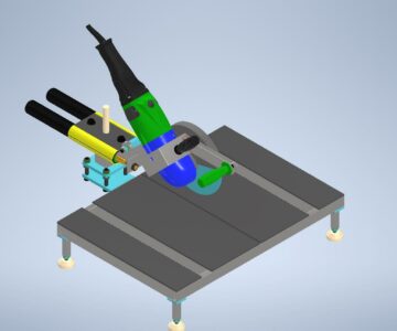 3D модель Рабочий проект стойки для УШМ-230 мм с линейным перемещением 185 мм.