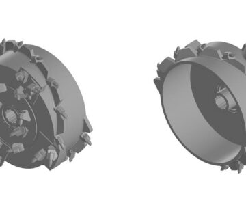 3D модель Левая и правая бермовая фреза проходческо-очистного комбайна УРАЛ10-А