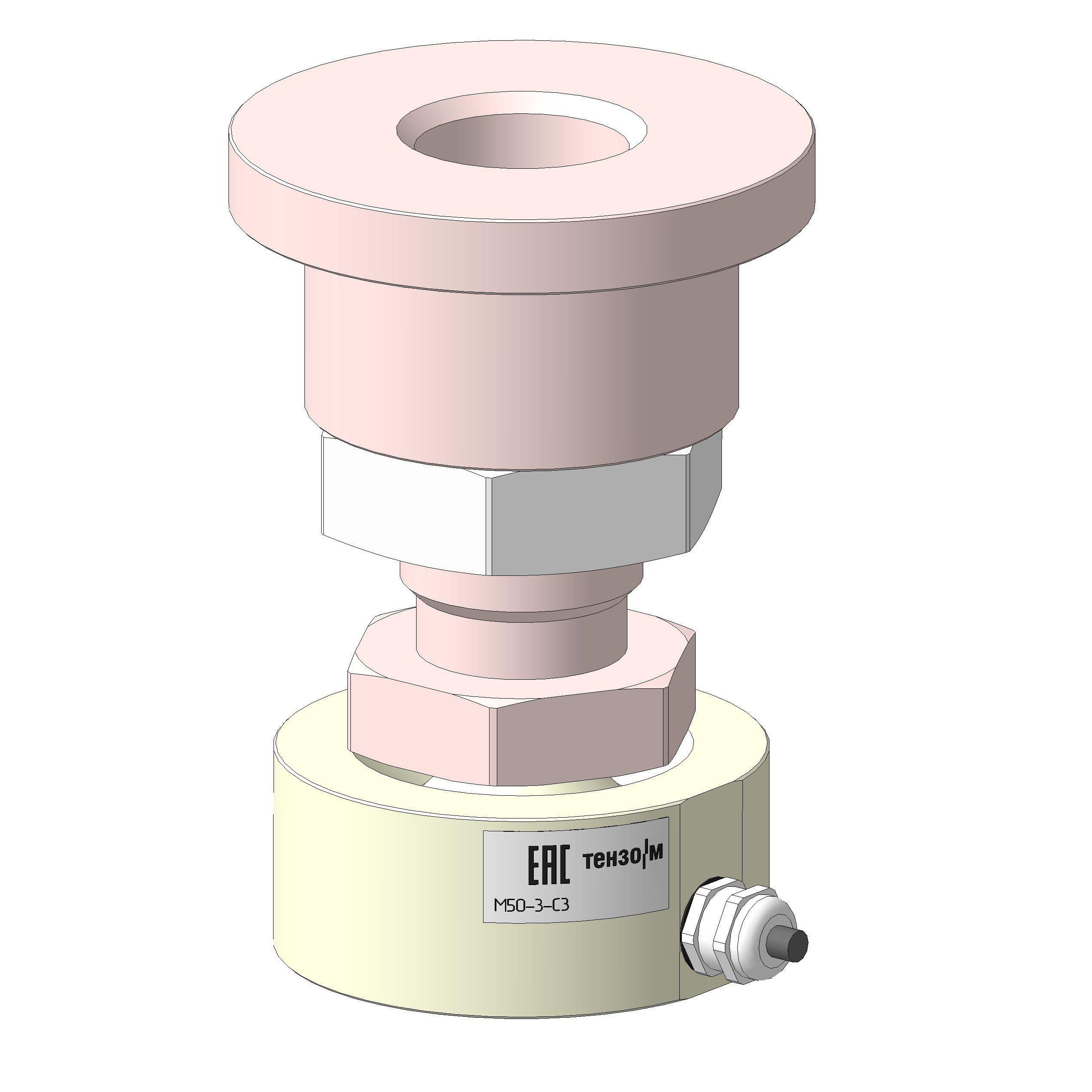 3D модель Тензодатчик М50-3-С3 c опорой М50/Р
