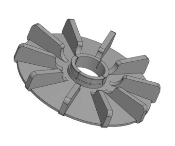 3D модель Крыльчатка электродвигателя 40,7*190