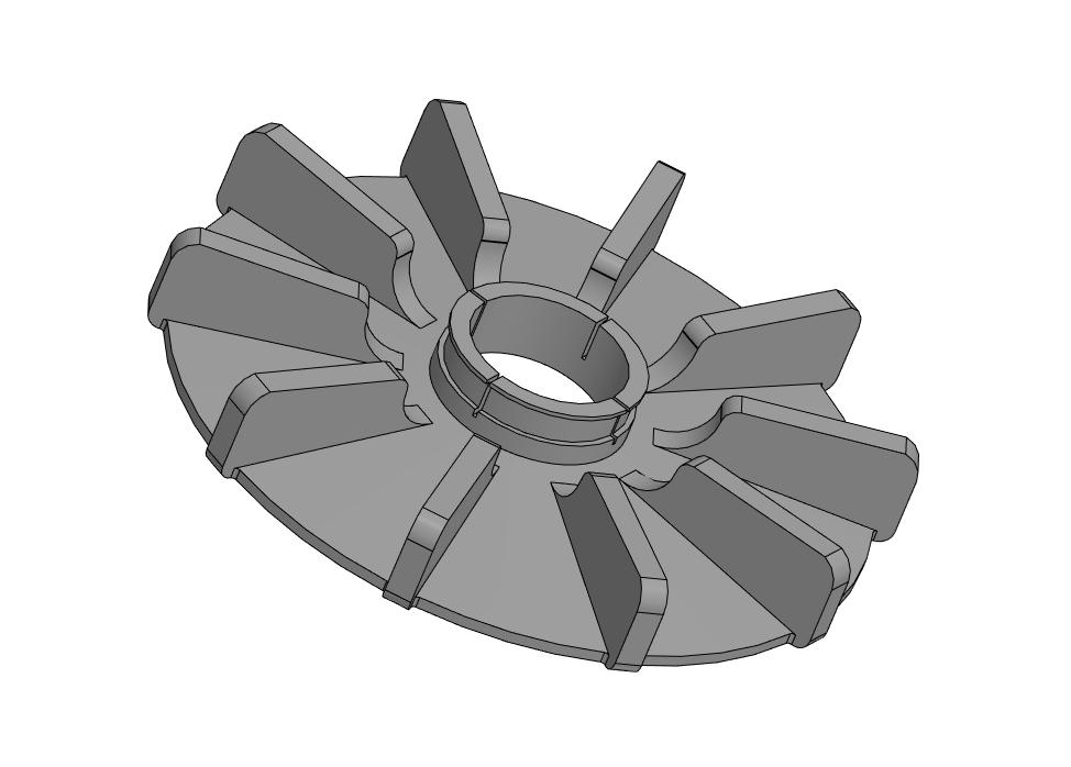 3D модель Крыльчатка электродвигателя 40,7*190