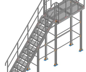 3D модель Лестница эстакады H=3000