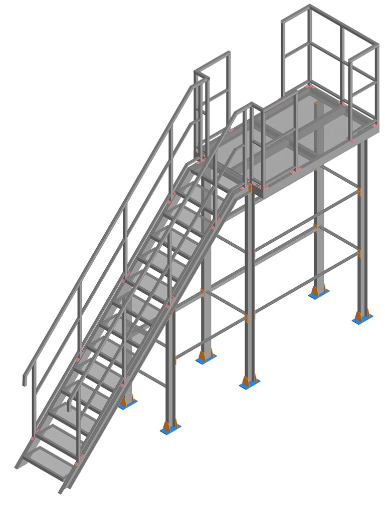 3D модель Лестница эстакады H=3000