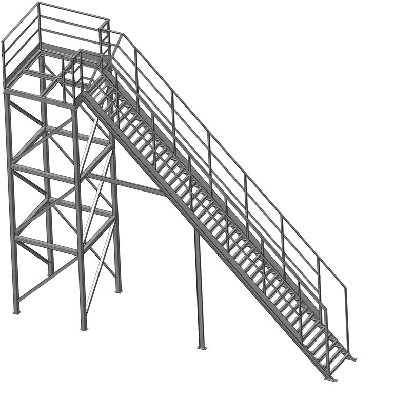 3D модель Лестница шахтная