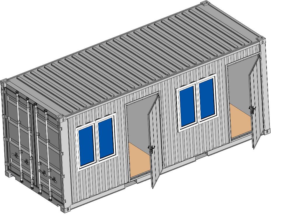 3D модель Контейнер грузовой(6000х2400 h=2500) с 2-мя помещениями