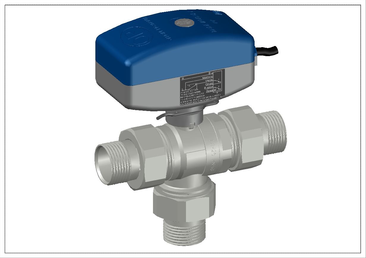 3D модель 3х-ходовый моторизованный клапан OR Zonny 1" (2403.025)