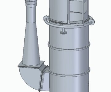 3D модель Габаритная модель пылеуловителя коагуляционного мокрого тип КМП2.5-00.00.000