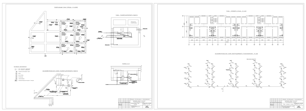 Чертеж Газоснабжение города