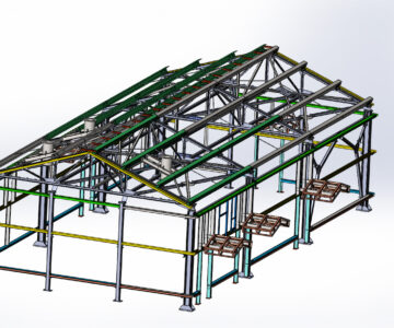 3D модель Сборно-разборный каркас здания 18500х9500х6000