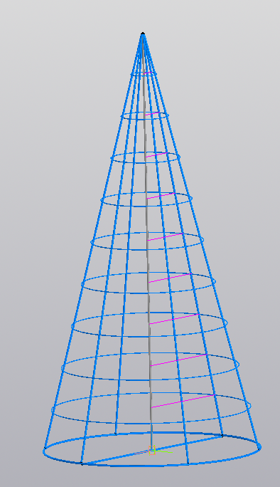 3D модель Каркас для новогодней елки, высота=2500