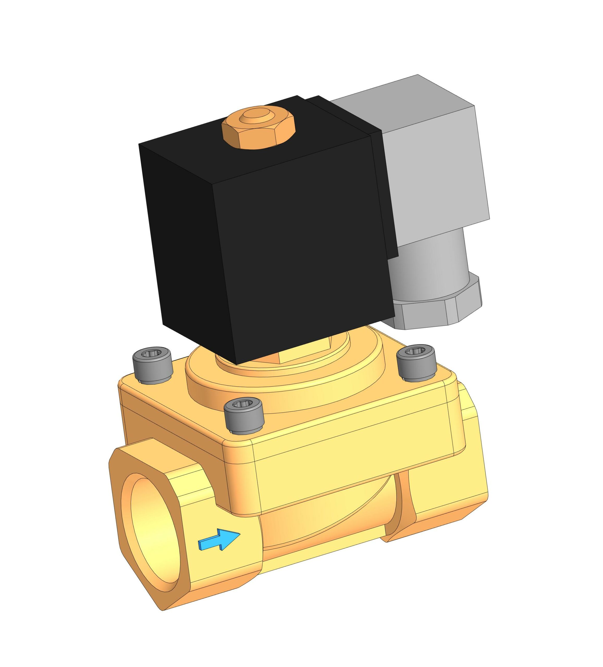 3D модель 3D модель пневмораспределителя П-Р221А-20-3 УХЛ4 (Рном=0,7МПа)