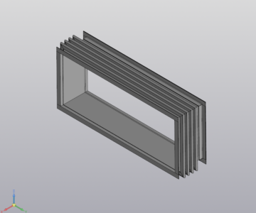 3D модель Параметрическая модель прямоугольного компенсатора линзового ПГВУ 246