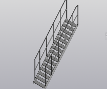 3D модель 3Д параметрическая модель лестницы наклонной 50 градусов
