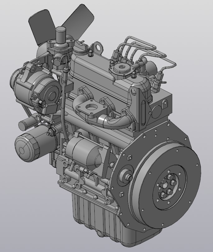 3D модель Двигатель Kubota D1105