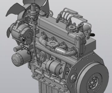 3D модель Двигатель Kubota V1505-E2B-EU-XL1 (1G904-21000)