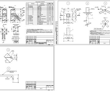 Чертеж Проектирование металлокаркаса 4-х метровой наблюдательной вышки