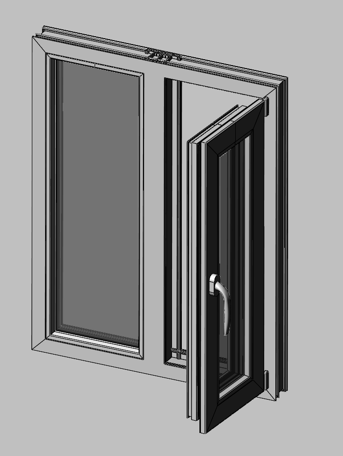 3D модель Параметрическая модель ПВХ окна