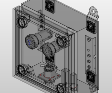 3D модель 3Д модель шкафа управления в с двумя кнопками и разъемом