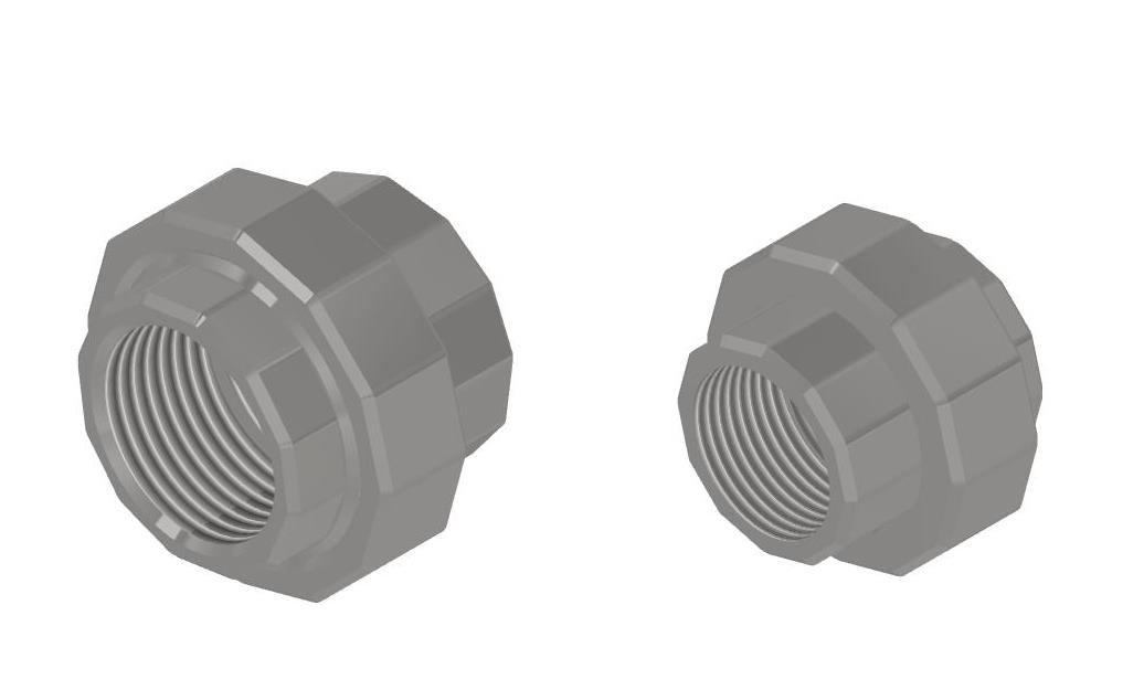 3D модель Муфта разъемная (американка) 2" и 1 1/2" ВН/ВН