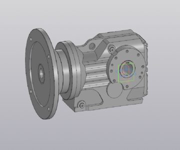 3D модель Редуктор коническо-цилиндрический KA47 с входным фланцем 100B5