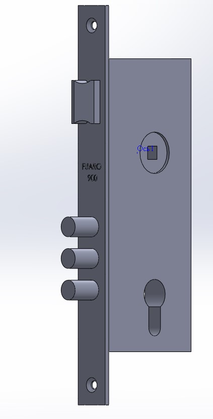 3D модель Замок врезной FUARO 900