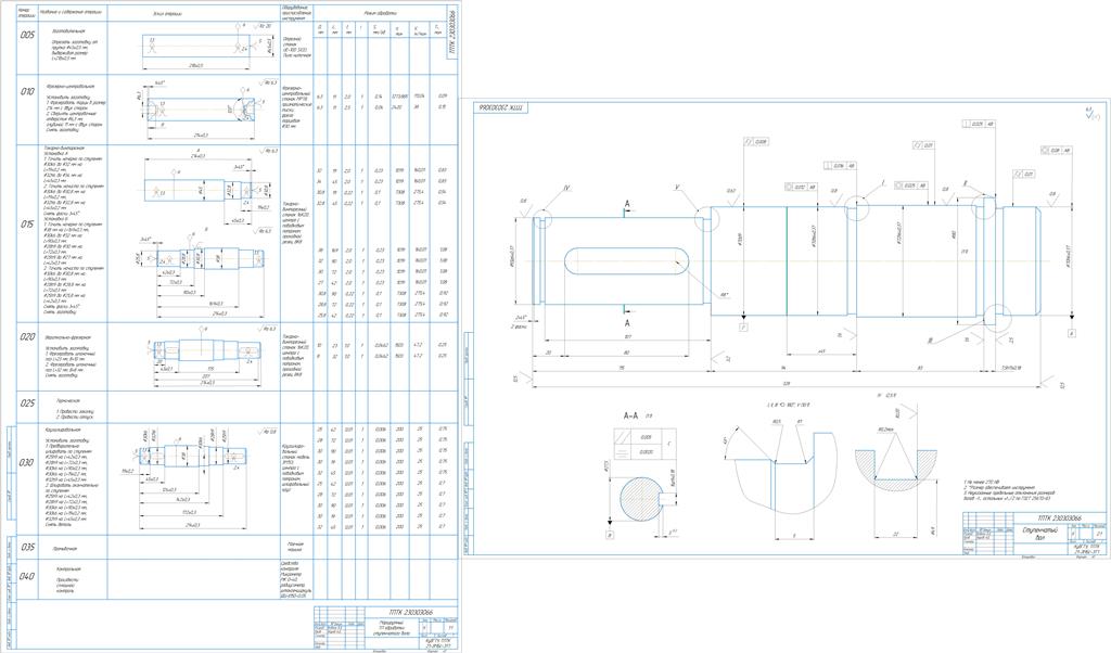 Чертеж Разработка технологии производства ступенчатого вала