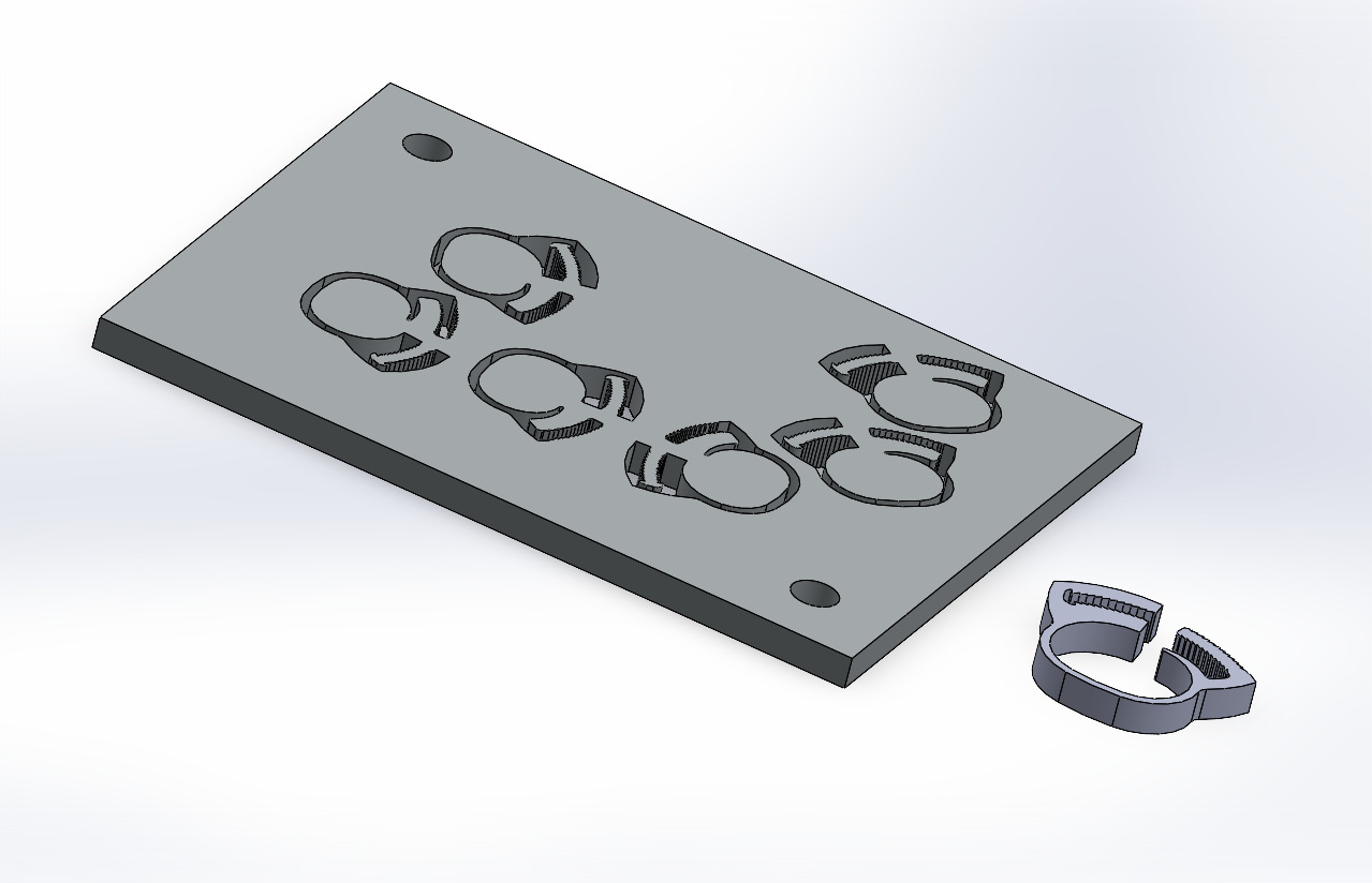 3D модель Модель матрицы для пластикового хомута.