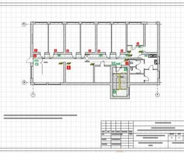 Чертеж Рабочий проект фотолюминесцентной эвакуационной системы