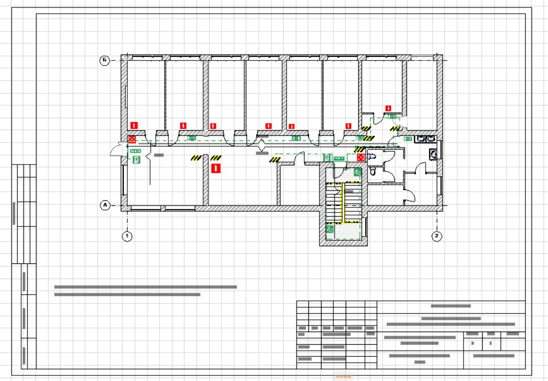 Чертеж Рабочий проект фотолюминесцентной эвакуационной системы