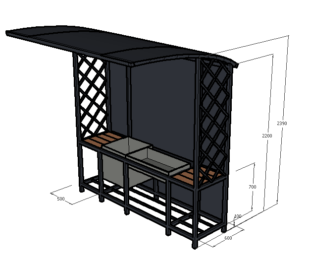 3D модель Мангал с навесом в SketchUp