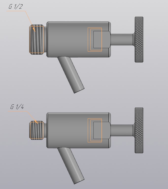 3D модель Кран пробоотборный Inoxpa (G 1/2, G 1/4)