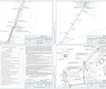 Чертеж Электроснабжение строительной площадки КВЛ-10 кВ с переходами через автодороги, L= 5 кm