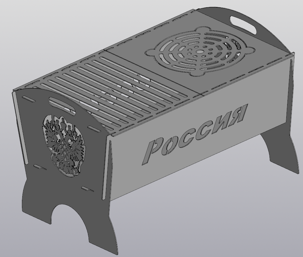 3D модель Мангал разборный "Россия"