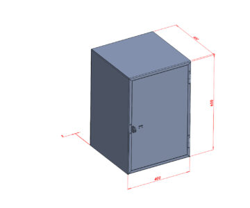 3D модель Стальной сейф 400 х 400 х 600 мм
