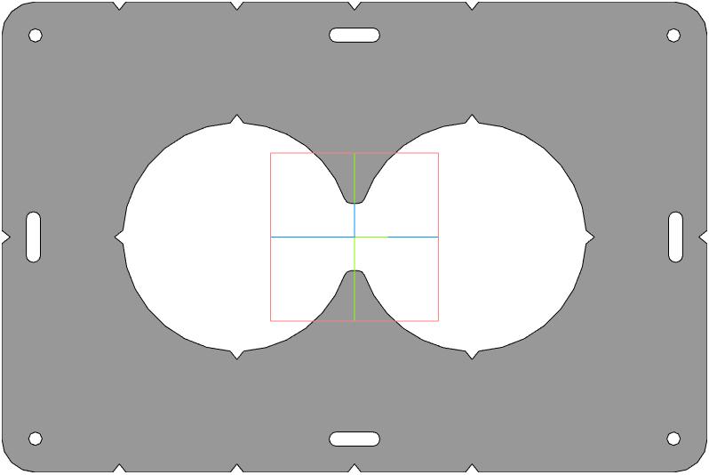 3D модель Шаблона для подрозетника с 2 отверстиями ф68