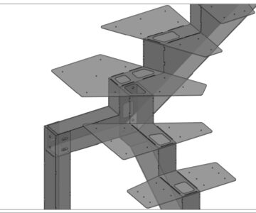 3D модель 3D модель лестницы из листового металла с раскроем