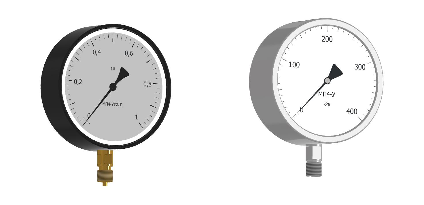 3D модель Манометры МП4-У x 400 кПа и МП4-УУХЛ1 - 0,1 МПА x 1,5 IP53