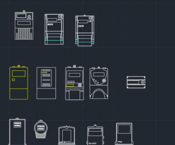 Чертеж Счётчики электроэнергии блоки AutoCAD