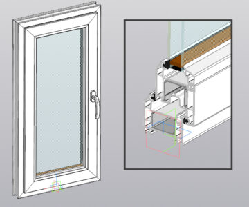 3D модель Параметрическая модель окна ПВХ