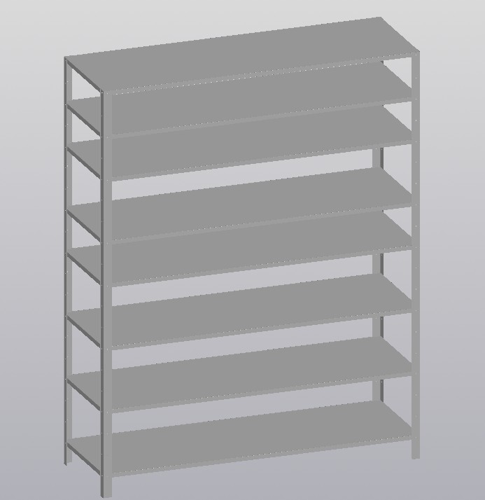 3D модель Стелаж 1900Х1500Х50