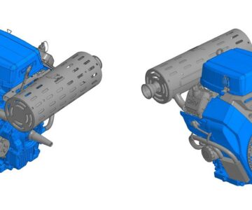 3D модель Габаритная модель двигателя Loncin LC2V80FD